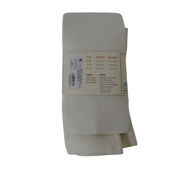 Cat & Jack Tights and Leggings Size 4-6X White and Black Pack of 2 - Picture 3 of 7